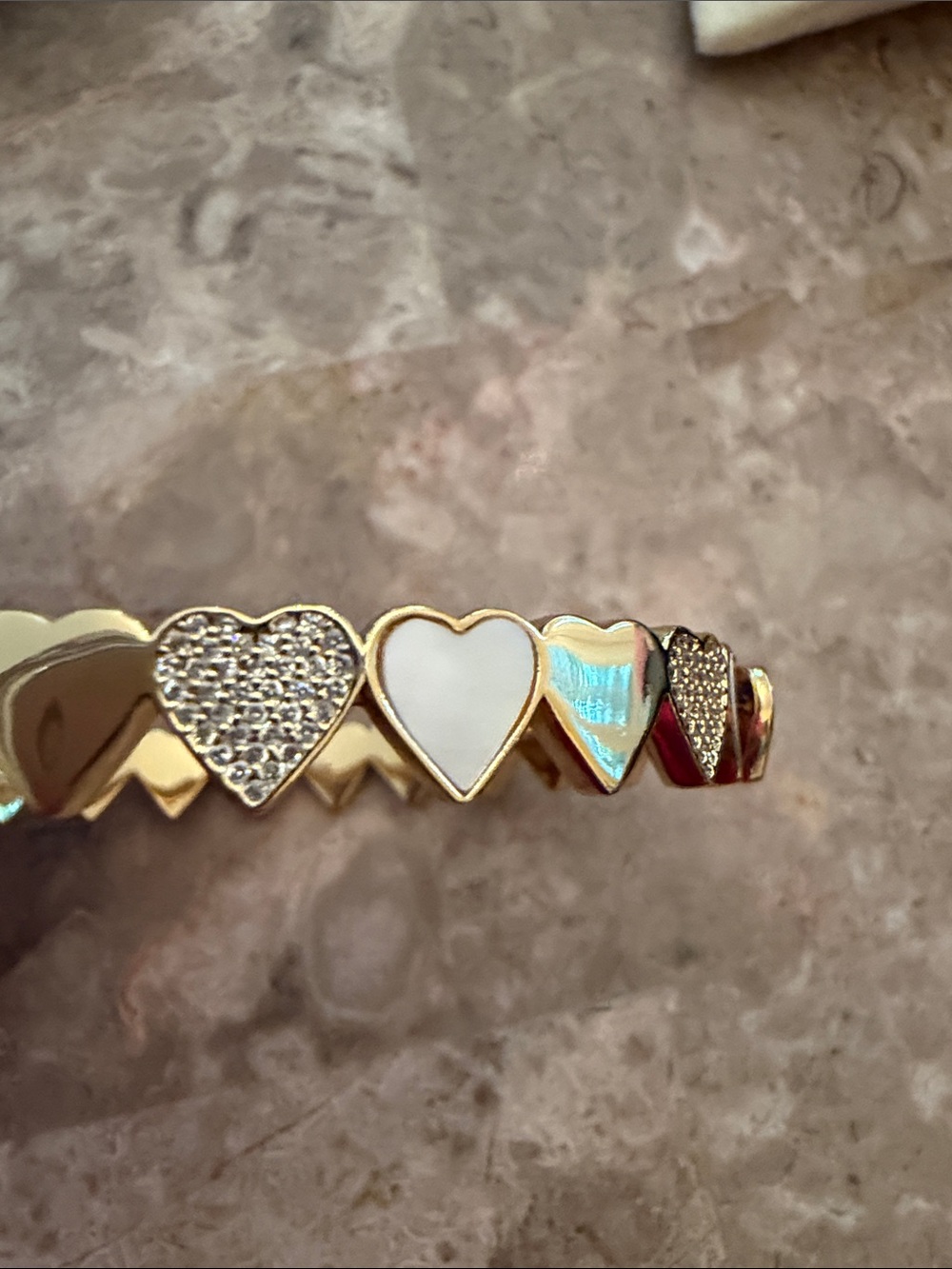 kate spade Gold Heart Link Bracelet with White Inlay - Picture 7 of 10